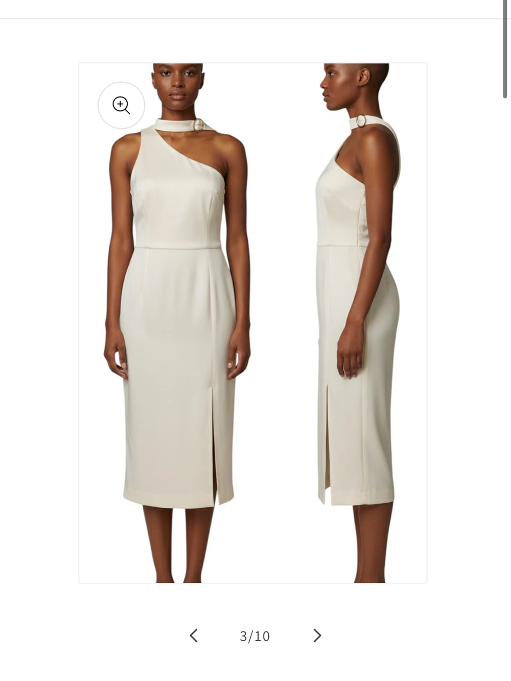 Zimmermann Cream One-Shoulder Midi Dress with Neck tie